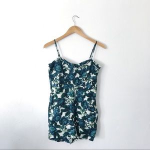 Blue floral romper